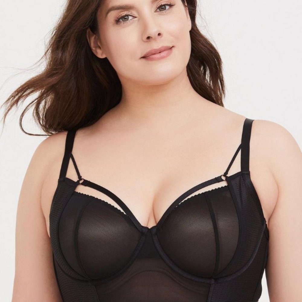 Torrid Black Mesh Strappy Bralette